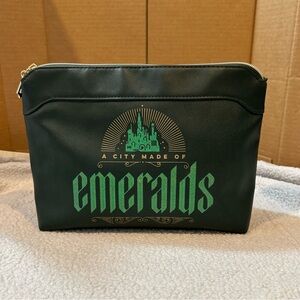 Emerald City Green Cosmetic Bag Fantasy Wizard Makeup Travel Pouch